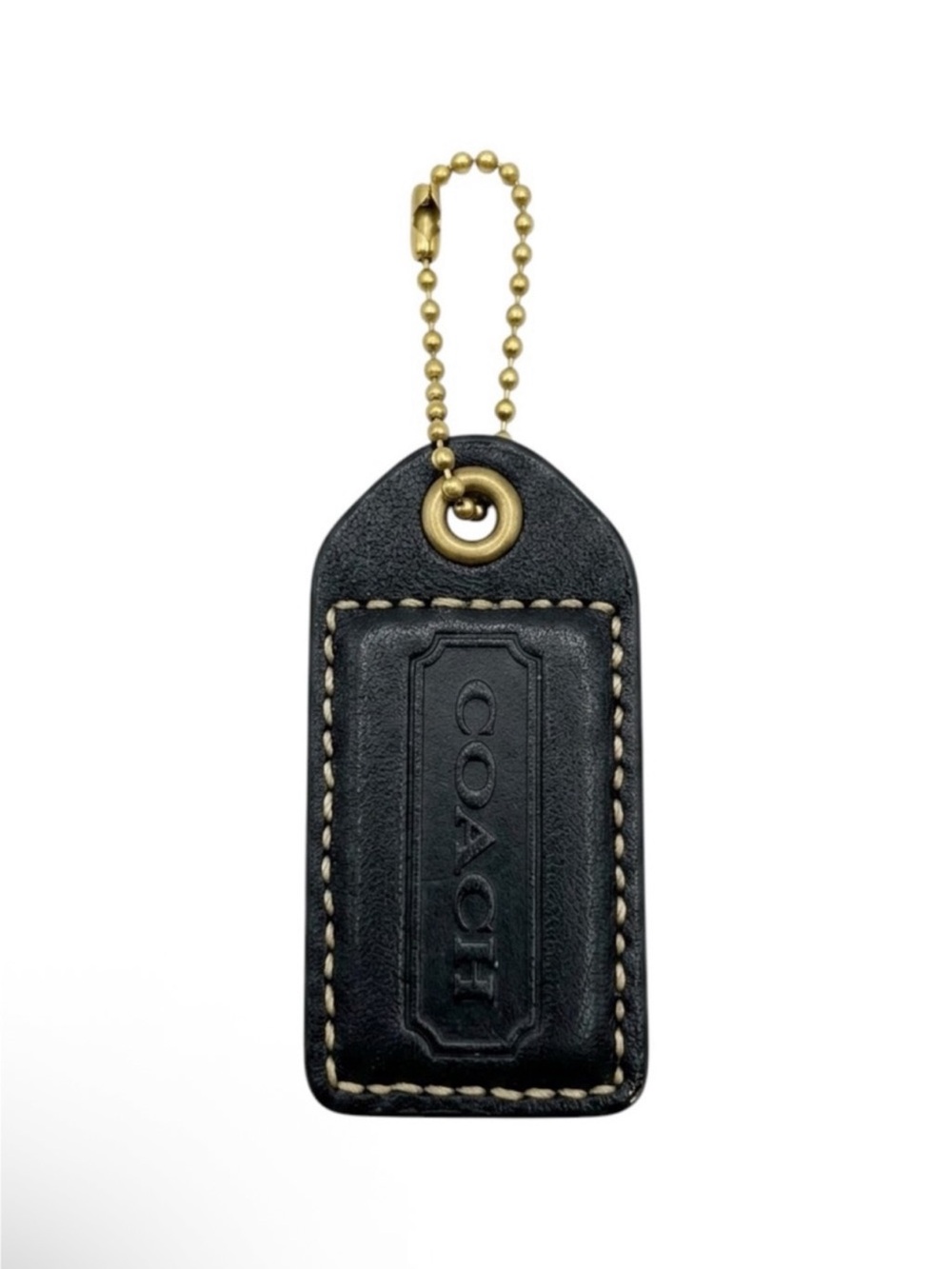 Coach Black Leather Hang Tag